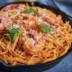 Greek Spicy Spaghetti with Shrimp