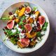 Greek Salad with Figs, Tomatoes, Olives, Feta and Arugula