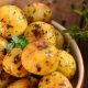 Smashed Cypriot Potatoes with Coriander and Red Wine - Patates Antinaktes