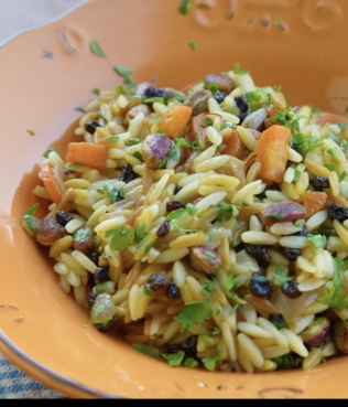 Toasted Orzo With Carrots, Raisins, And Pine Nuts