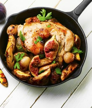 Roasted Half Chicken with Figs