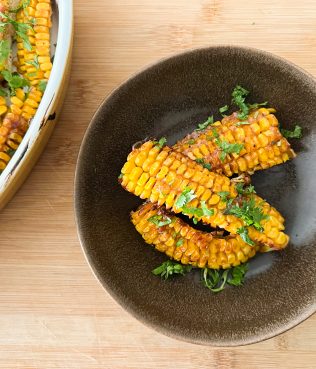 Roasted Corn Ribs with Greek Honey