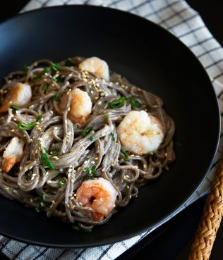 Soba Noodles With Tahini And Shrimp