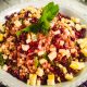 Wheatberry salad with pomegranate and apple