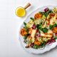 Zucchini salad with apricots, halloumi and mustard dressing.