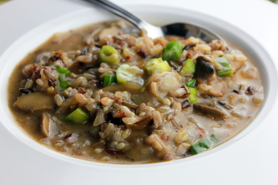 Mushroom and vegetable soup, a recipe by Diane Kochilas.