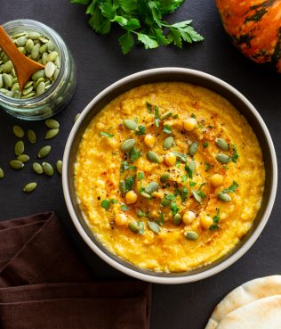 Hummus With Squash And Pumpkin Seeds