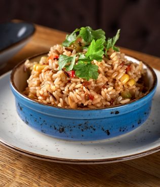 Vegan Risotto With Red Bell Pepper And Sweet Corn