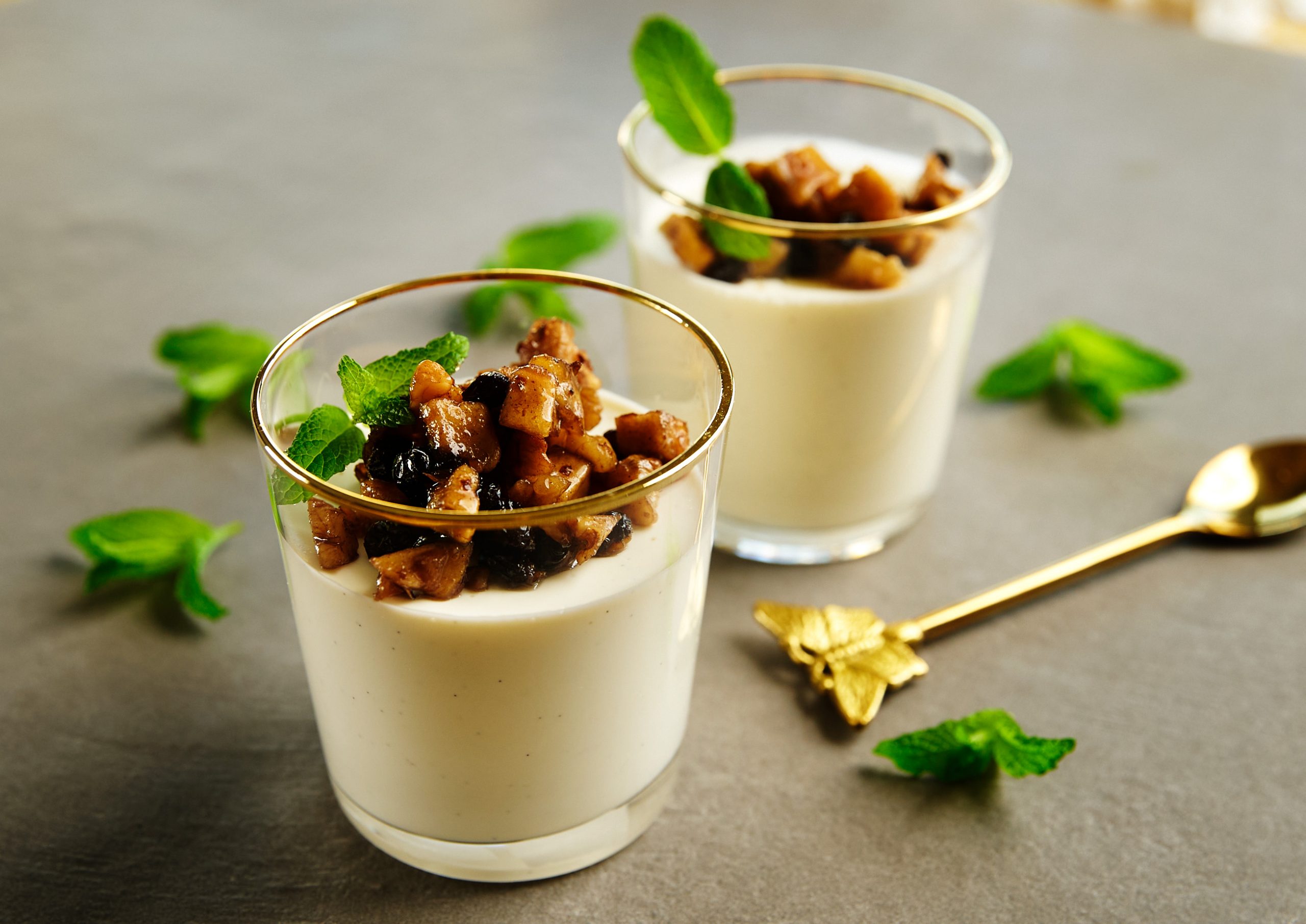 Greek Yogurt-Honey Panna Cotta