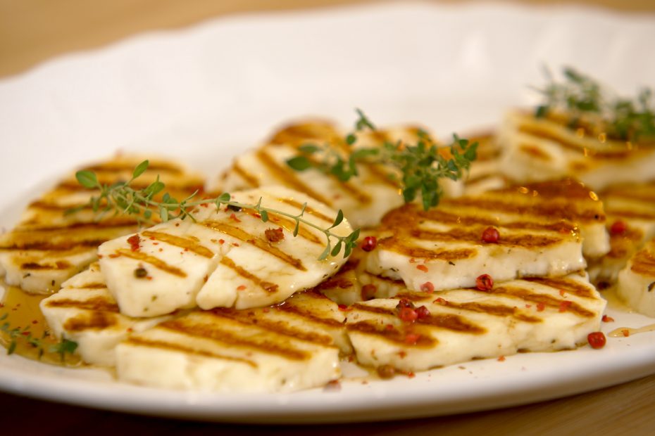 Grilled halloumi with greek honey.