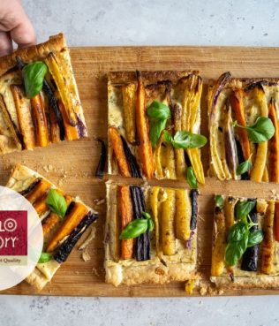 Roasted Heirloom Carrot Cheese Pie In  Fillo Factory Puff Pastry