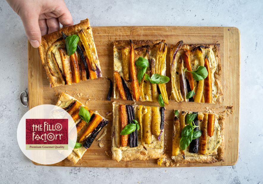 Heirloom Carrot Cheese Pie in Puff Pastry