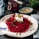 Whole Wheat Spaghetti With Beets, Greek Yogurt And Spices
