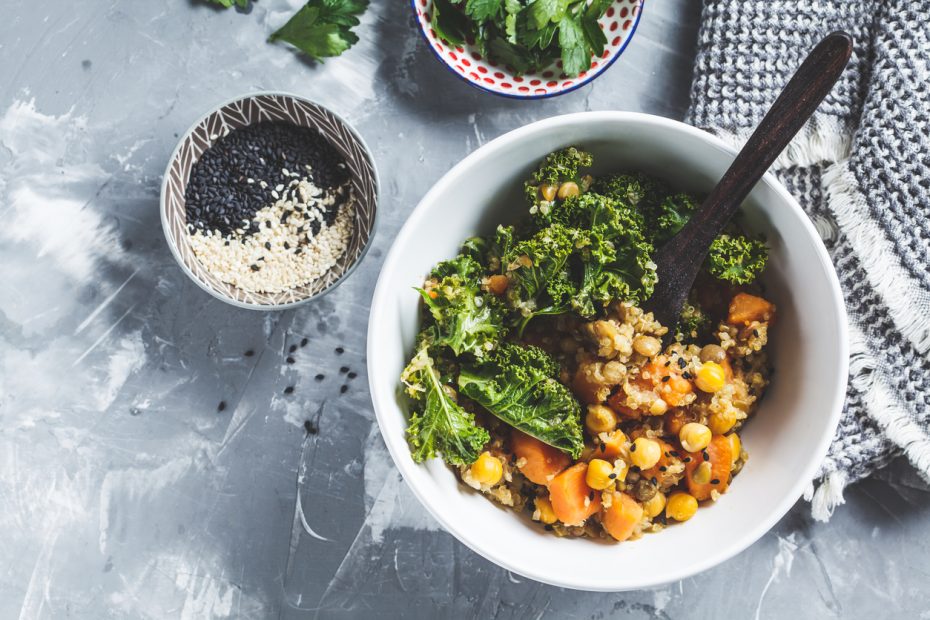 Vegan Chickpea Stew with sweet potato and kale