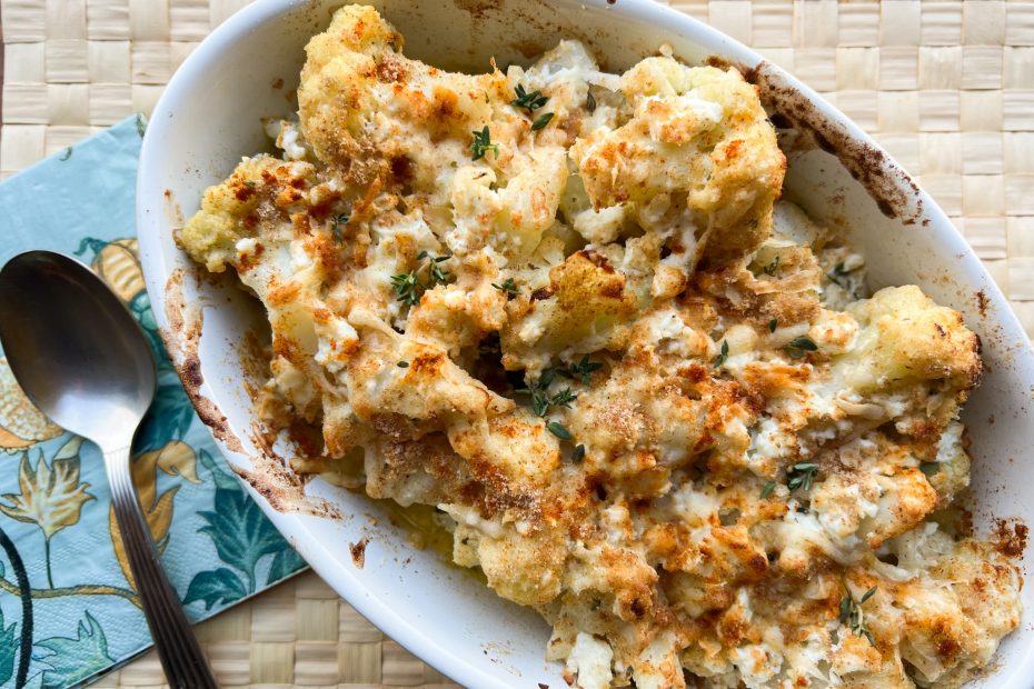 Cauliflower au gratin with Feta, Thyme and Paprika