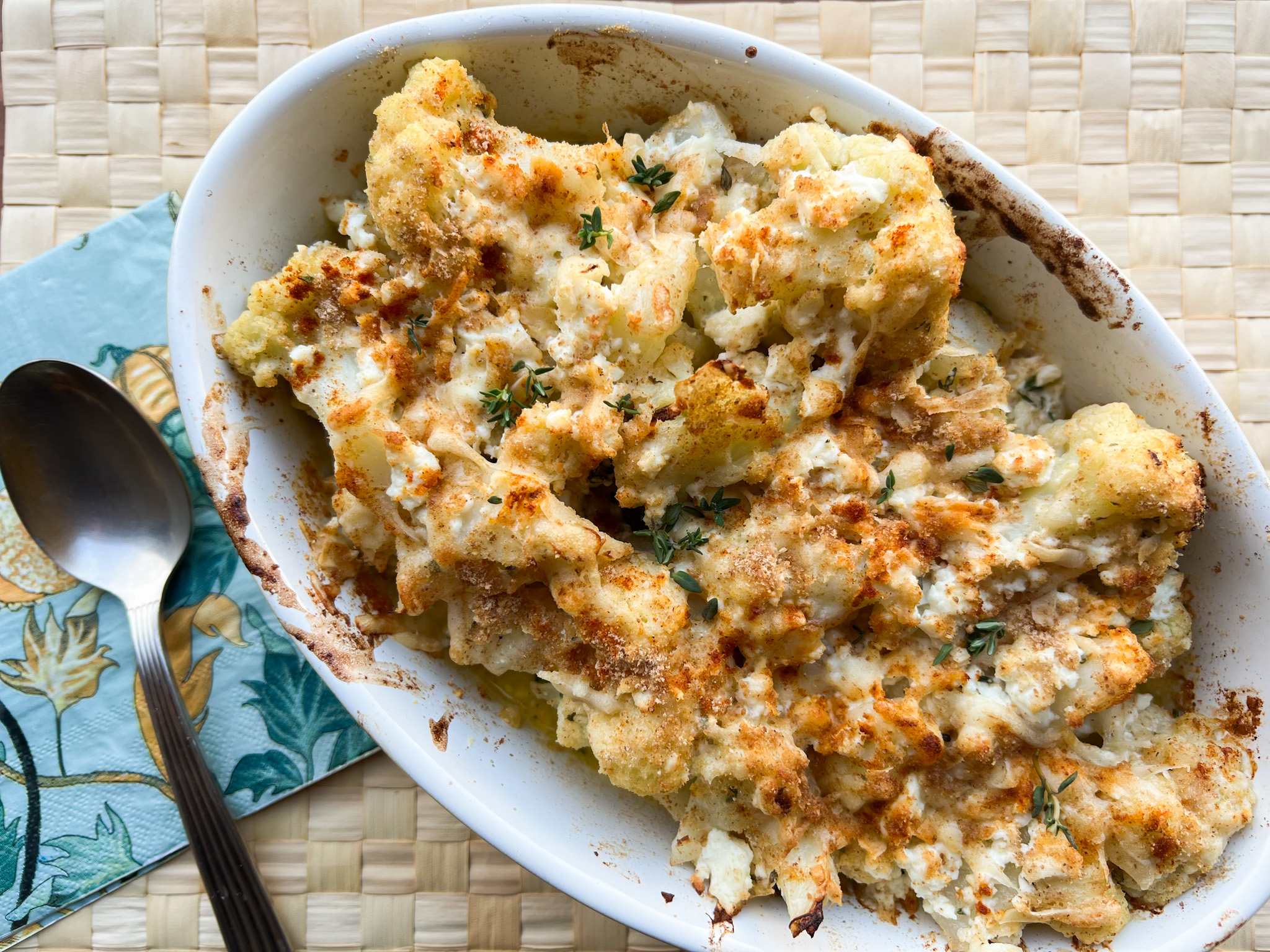 Cauliflower au gratin with Feta, Thyme and Paprika