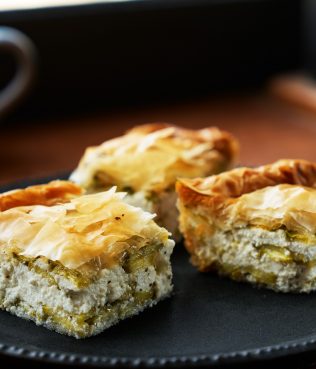 Phyllo Pie With Zucchini, Feta & Mint