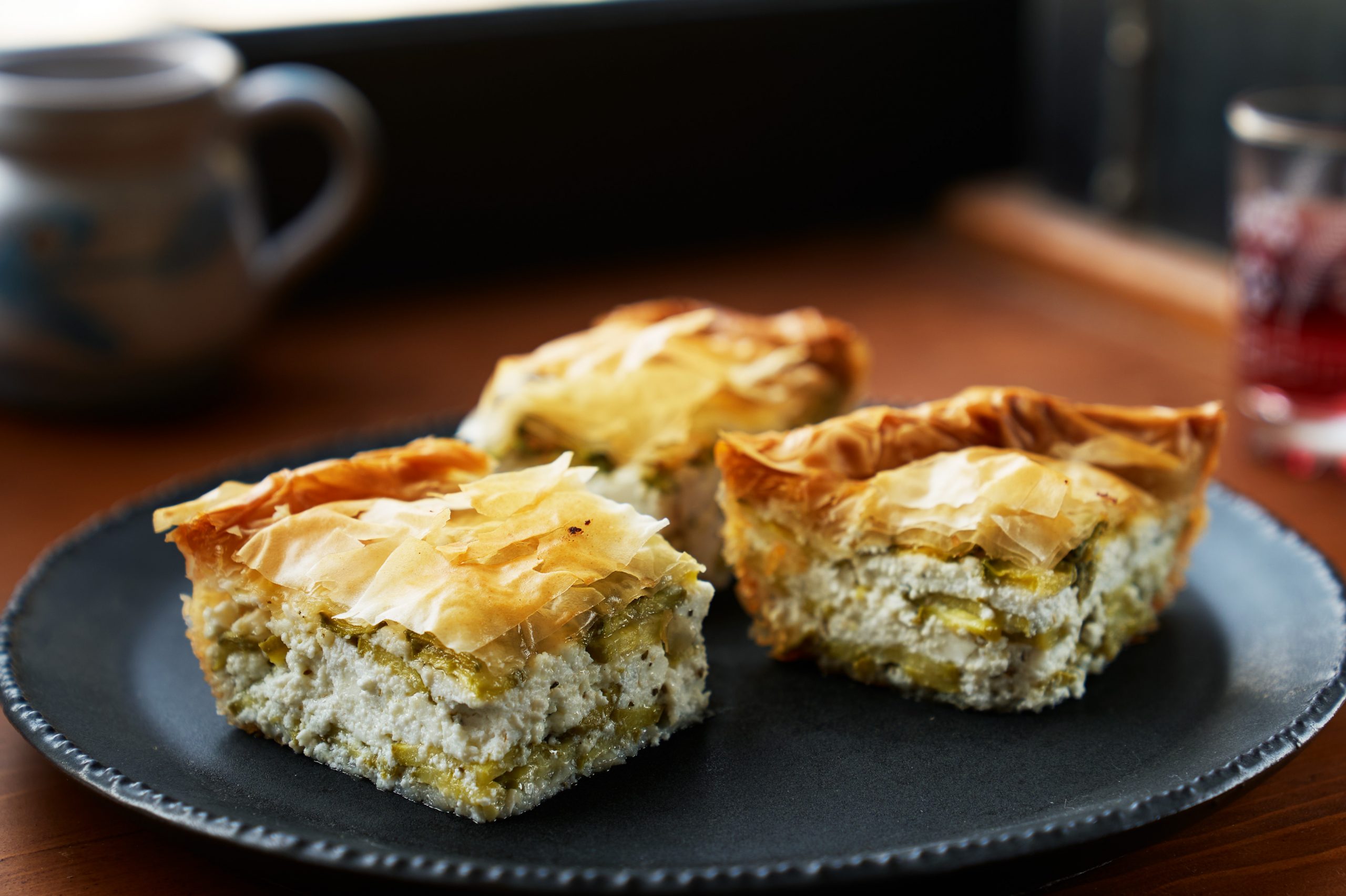 Phyllo Pie With Zucchini feta and Mint - "Kolokythopita"