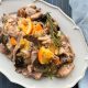 Braised Mixed Mushrooms with Wrinkled Olives and Orange