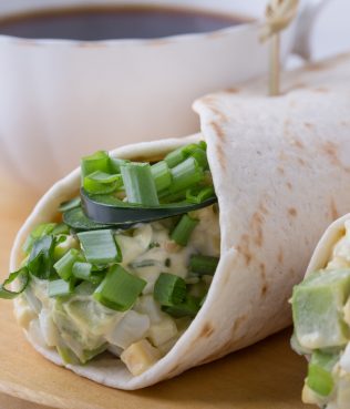Egg Salad Sandwich Pita Wrap with Greek Yogurt and Avocado