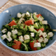 Greek Salad with Watermelon, Feta, Cucumbers, and Arugula