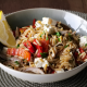 Orzo with Feta, Chicken and Peppers