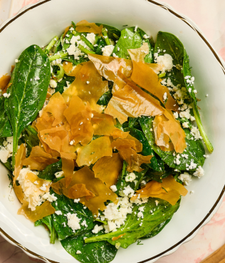 Spanakopita Salad Recipe (Spinach, Feta & Crispy Phyllo Salad)