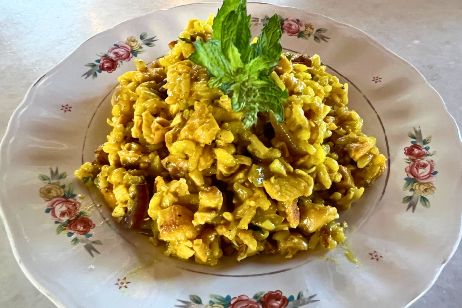 Leftover Souvlaki Rice Pilaf