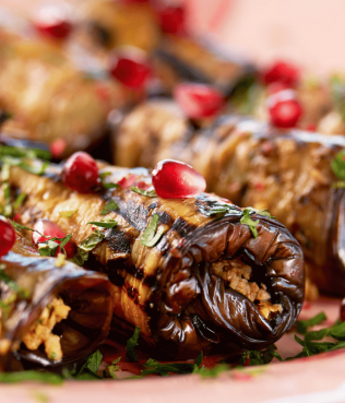 Eggplant Rolls with Walnut “Meat”