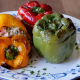 Greek Stuffed Peppers with Bulgur, Lentils & Feta