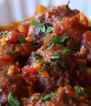 Keftedes with Ouzo and Diced Tomatoes Keftedes with Ouzo and Diced Tomatoes