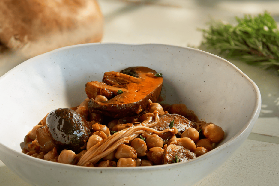 Chickpeas With Wild Mushrooms