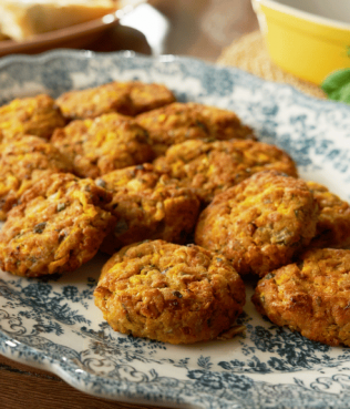 Baked Chickpea–Pumpkin Patties with Mint