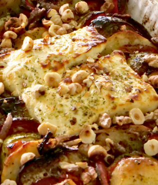 Ladolemono Briam with Melted Feta & Toasted Walnuts Ladolemono Briam with Melted Feta & Toasted Walnuts