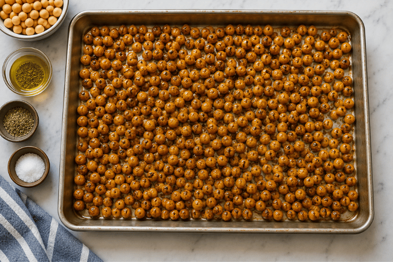chickpeas 1 crisping in oven