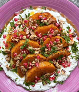 Roasted Butternut Squash with Whipped Feta, Walnuts & Pomegranate Roasted Butternut Squash with Whipped Feta, Walnuts & Pomegranate