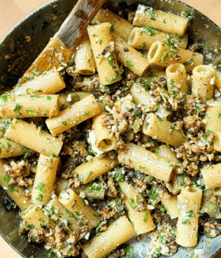 Crispy Cauliflower Pasta with Feta, Lemon & Garlicky Breadcrumbs
