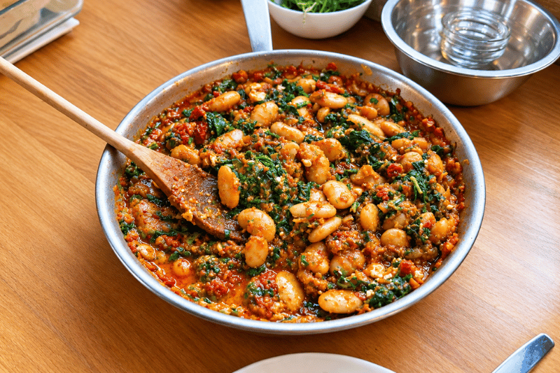 Marry Me Gigantes with Greek giant beans, sun-dried tomatoes, spinach and feta